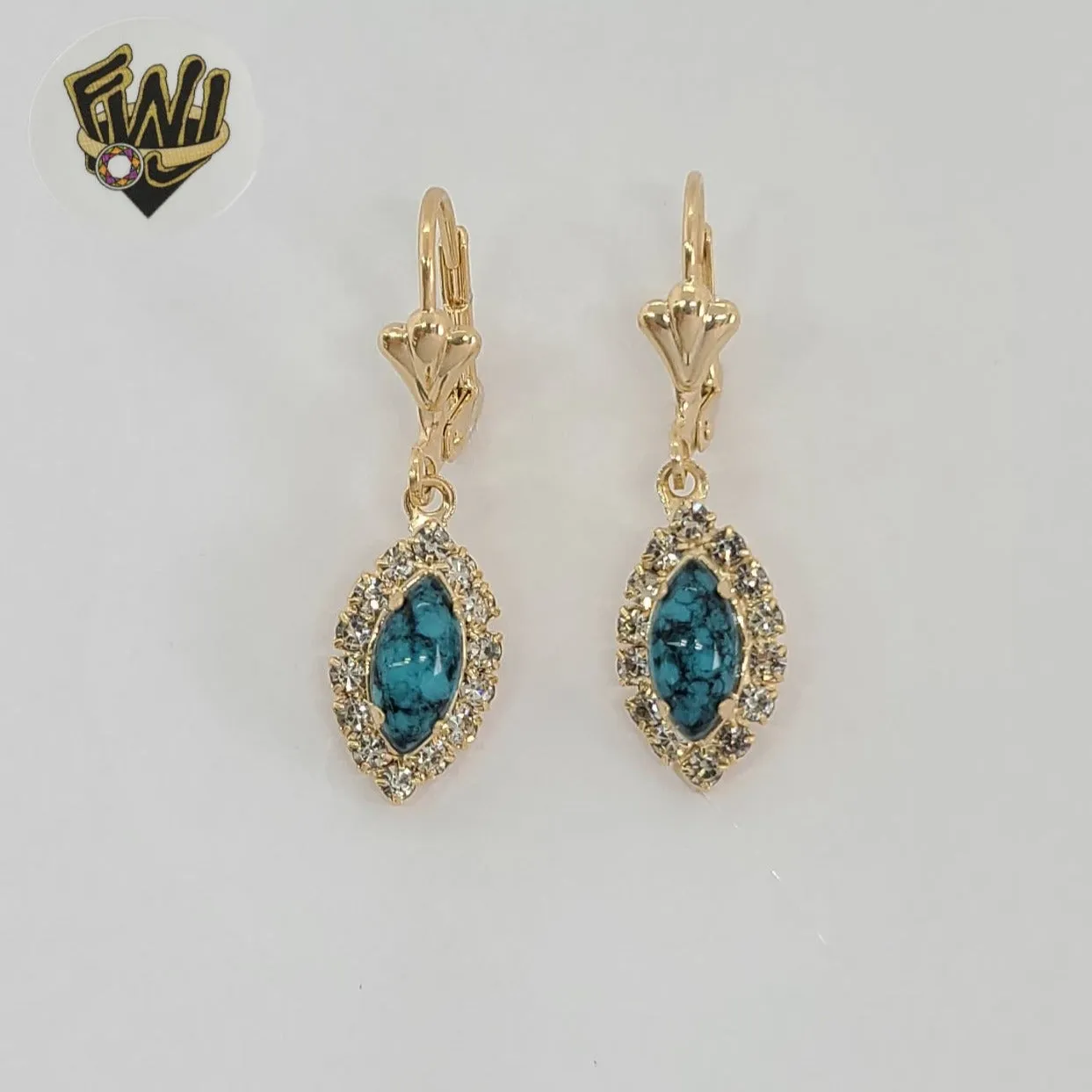 (1-1217-1) Gold Laminate -Zircon Earrings - BGO