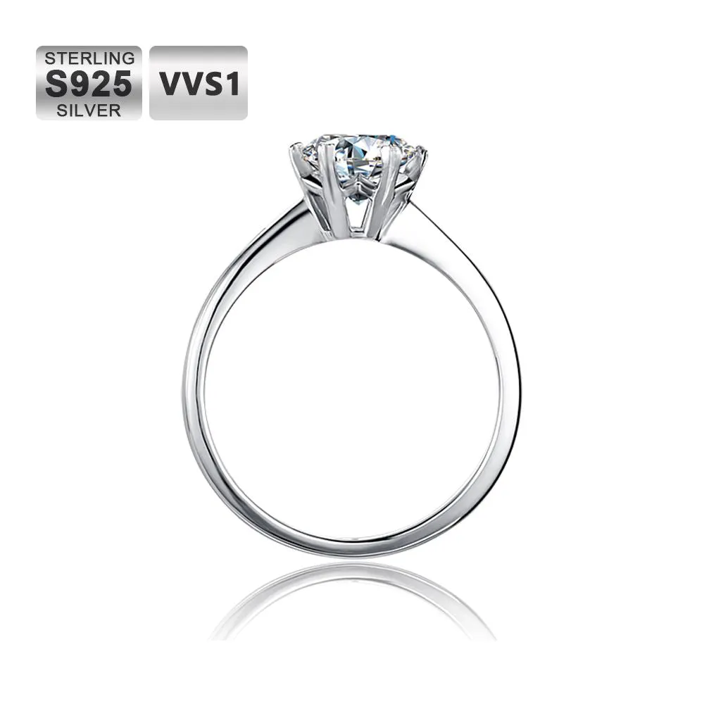 1.0 Carats VVS1 Moissanite Rings for Women 0057