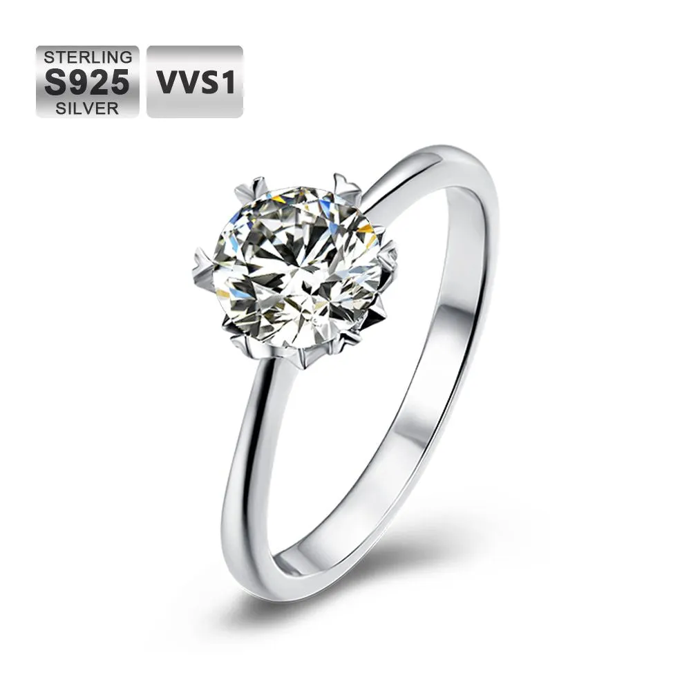 1.0 Carats VVS1 Moissanite Rings for Women 0057