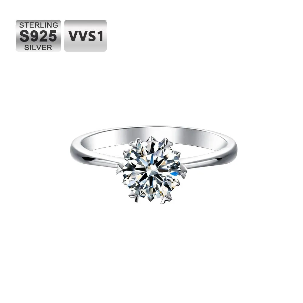 1.0 Carats VVS1 Moissanite Rings for Women 0057