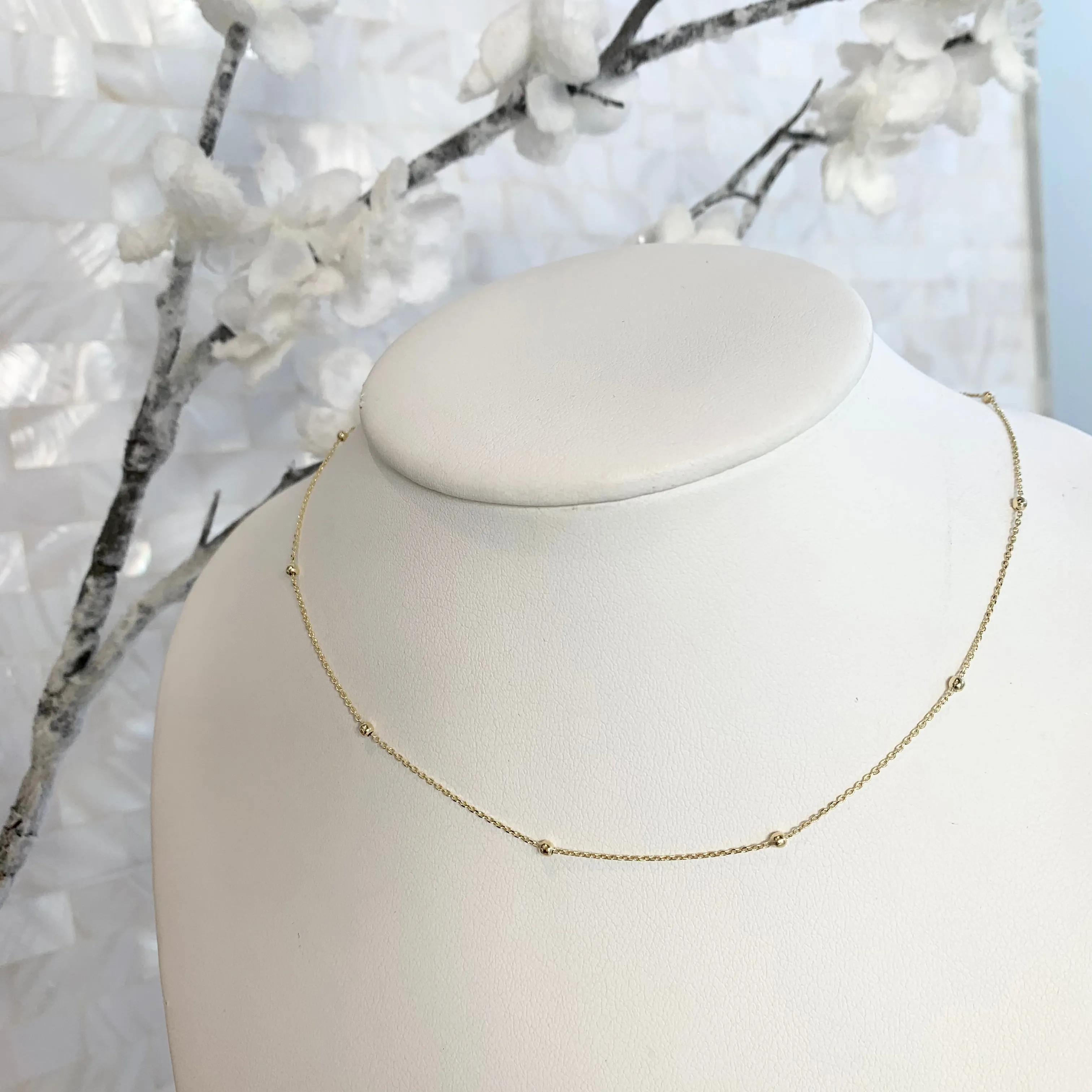 10k Gold Ball Choker Necklace