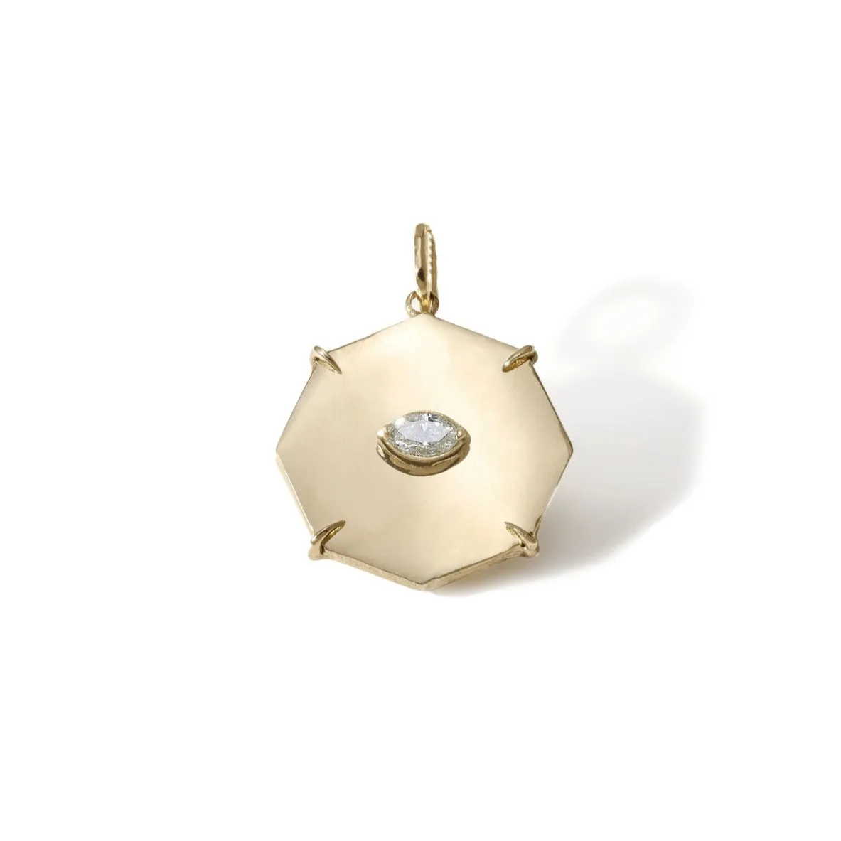 10K Gold Mini Bliss Octagon Pendant with Marquise Diamond