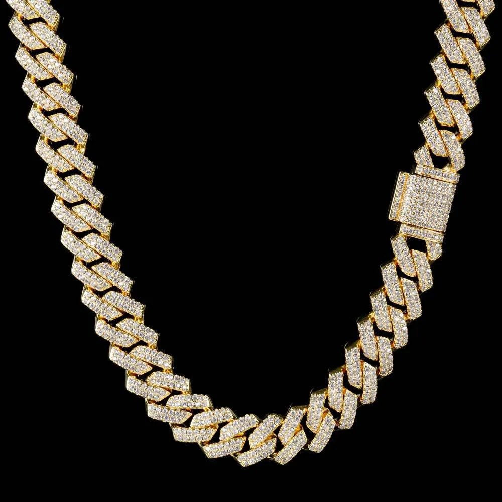 13/19mm Iced Out Box Clasp Cuban Chain