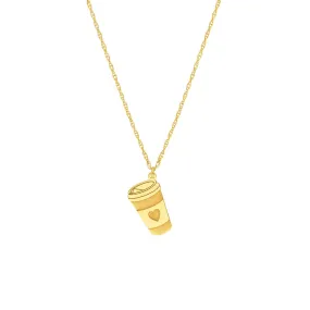 14K Gold Coffee Cup Pendant