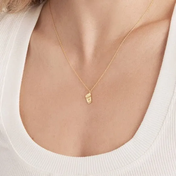 14K Gold Coffee Cup Pendant