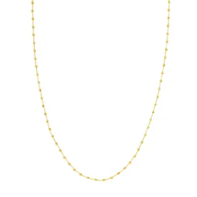 14k Gold Diamond-Cut Beads Station Necklace