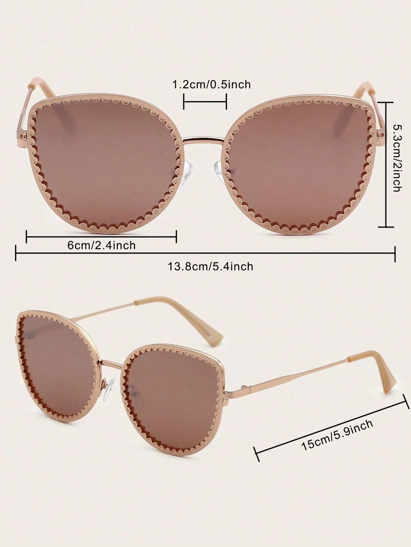 1pair Women Geometric Frame Fashionable Sunglasses For Daily Life