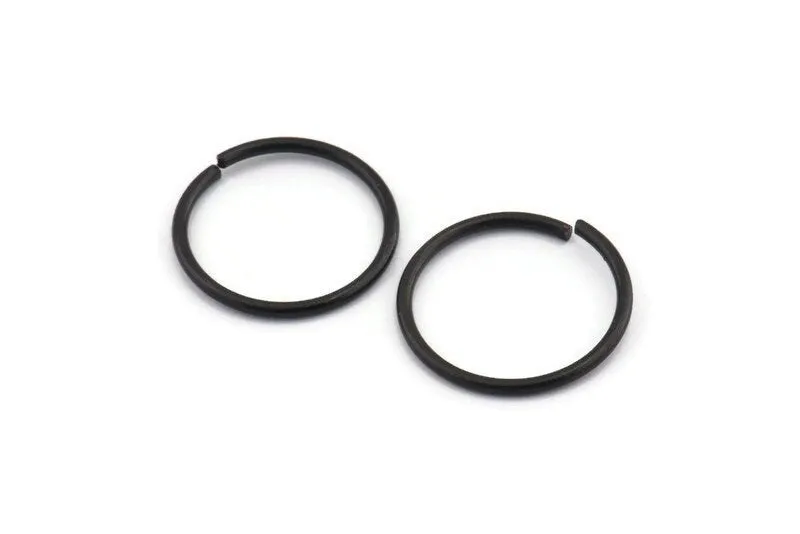 20mm Jump Ring - 12 Oxidized Black Brass Jump Rings (20x1.5mm) D0234 S1193