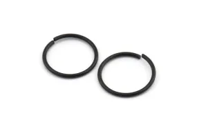 20mm Jump Ring - 12 Oxidized Black Brass Jump Rings (20x1.5mm) D0234 S1193