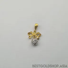 22k / 916 Gold Ribbon with ball pendant 2 tone