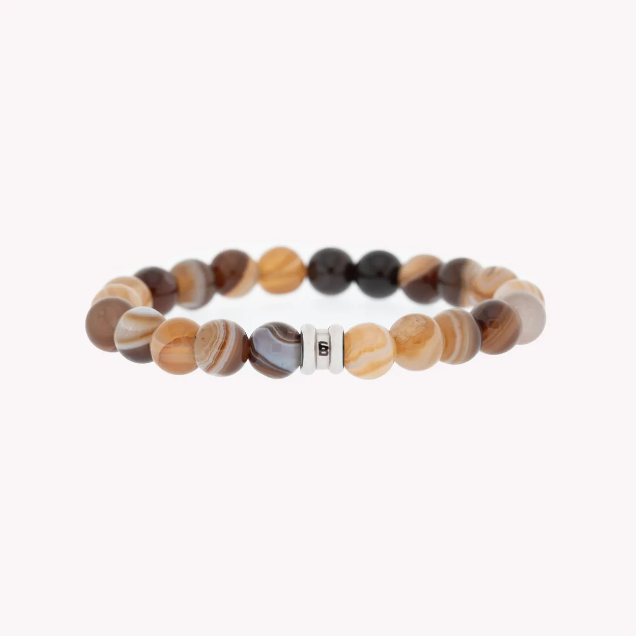 8mm Round Gemstone Bracelet Chocolate