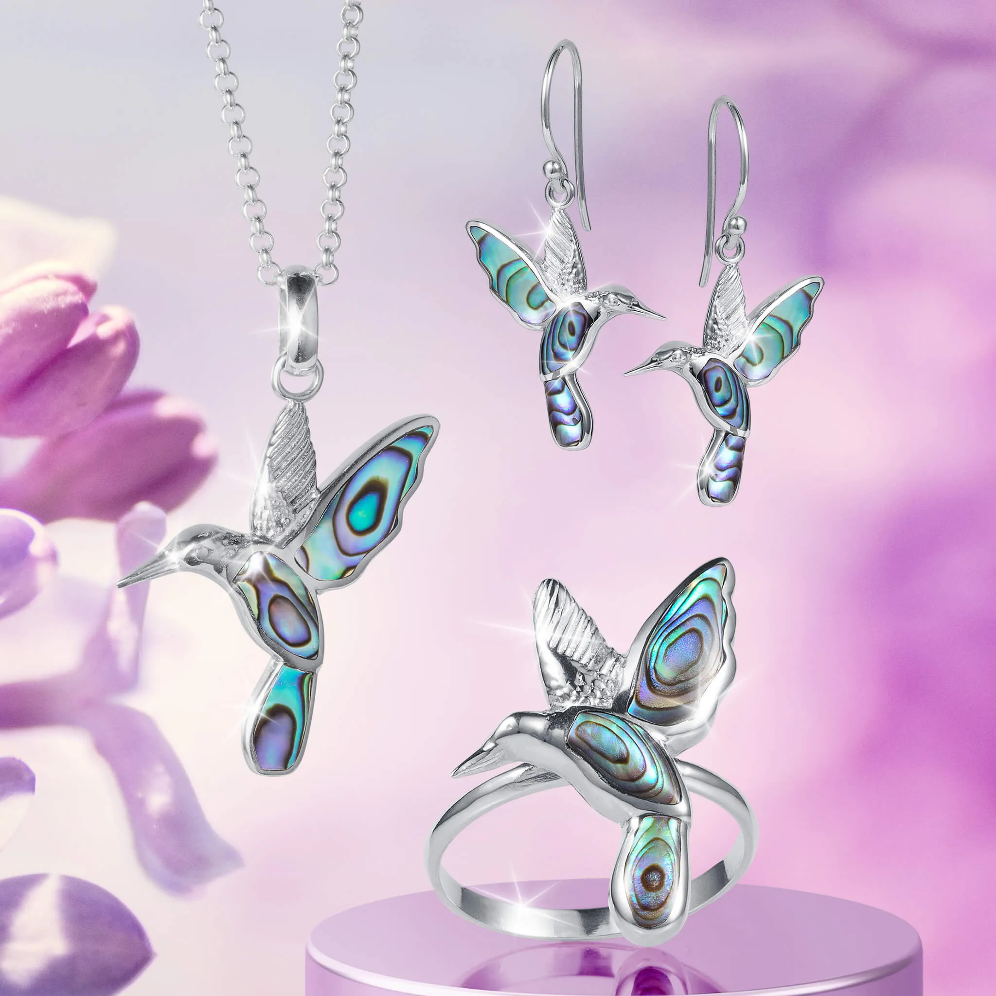 Abalone Hummingbird 3 Piece Set