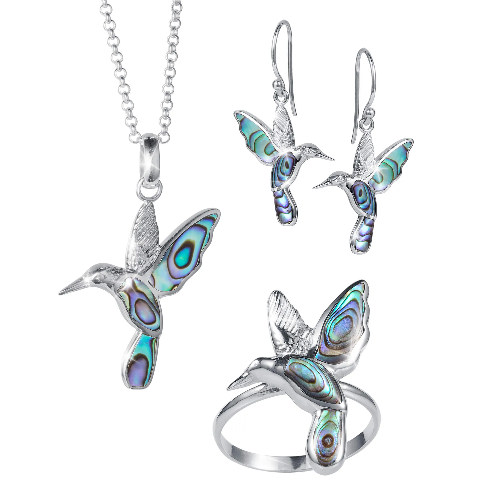 Abalone Hummingbird 3 Piece Set