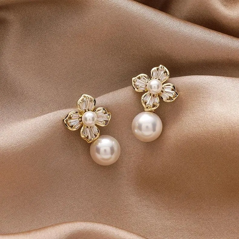 Chic Temperament Simple Pearl Drop Earrings - ABCJ503 Charm Jewelry