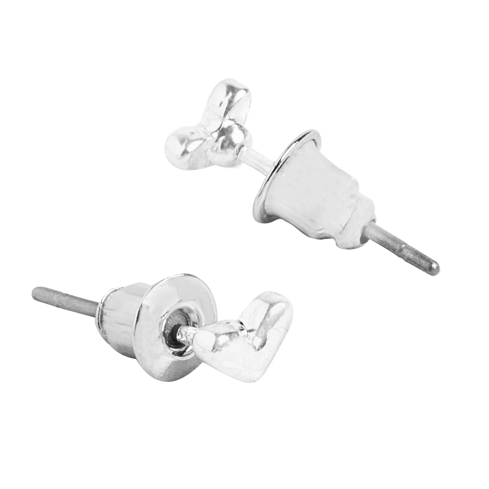 Accessorize London Women's Silver Bow Stud Earrings Pack of Three