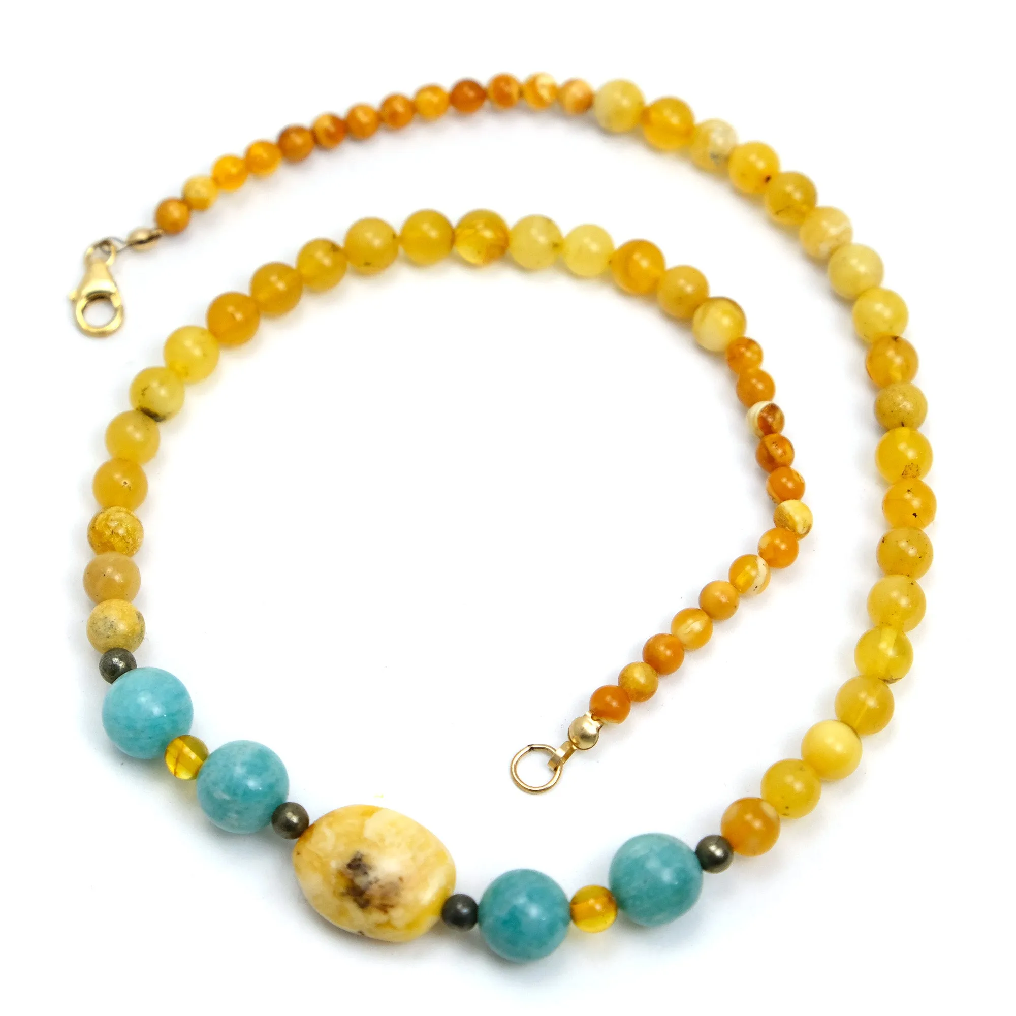 Amber with Amazonite Necklace