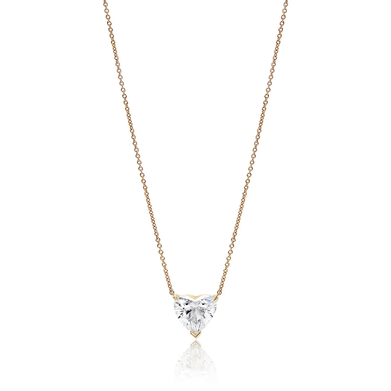 Angie 4 Carat N SI2 Heart Shape Diamond Pendant Necklace in 18K Yellow Gold For Ladies. GIA Certified By Mike Nekta