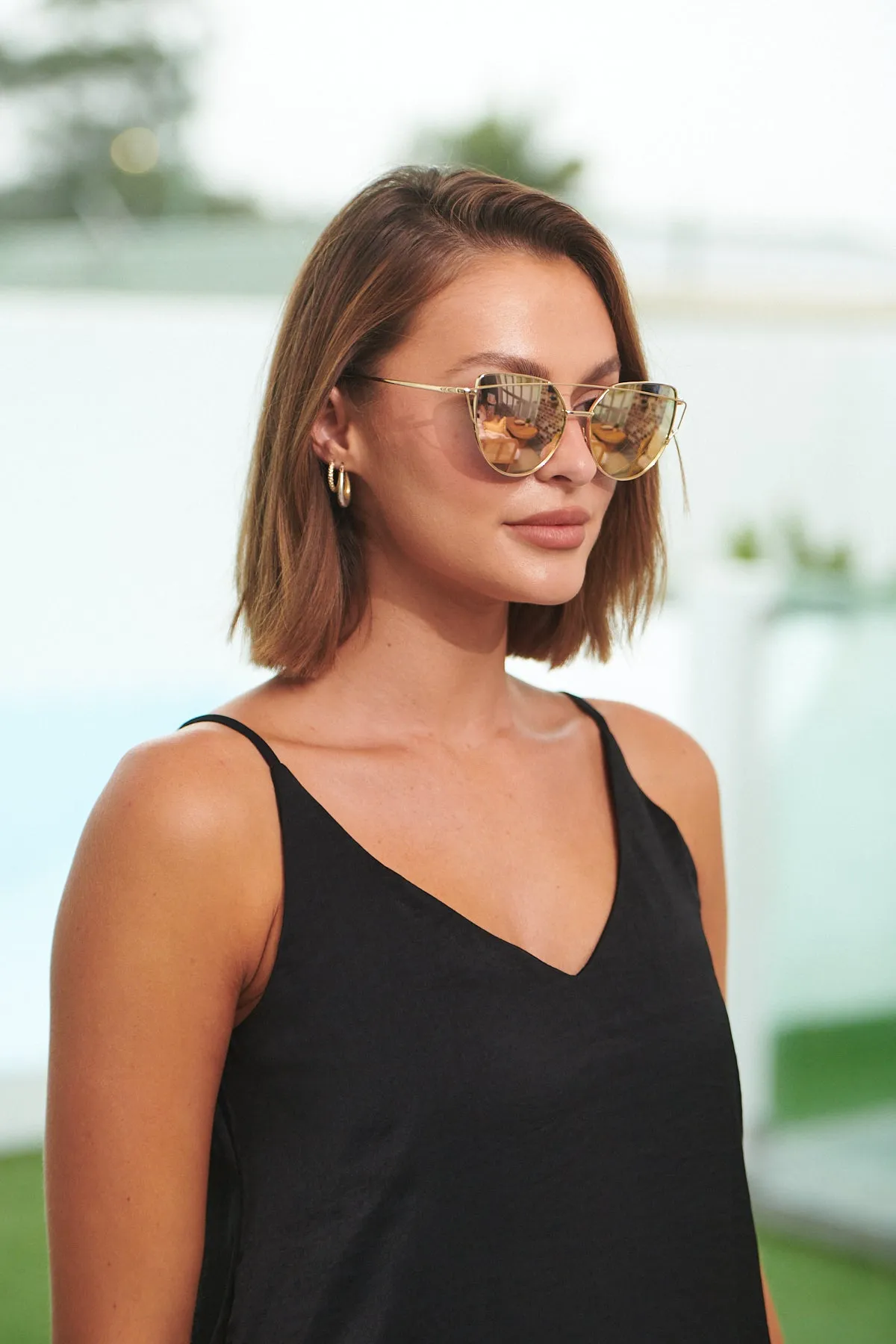 Annie Gold/Mirror tint Sunglasses