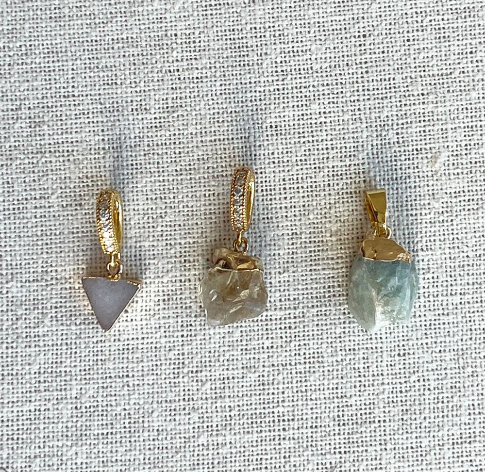 Aquamarine Pendant, Connector Gold