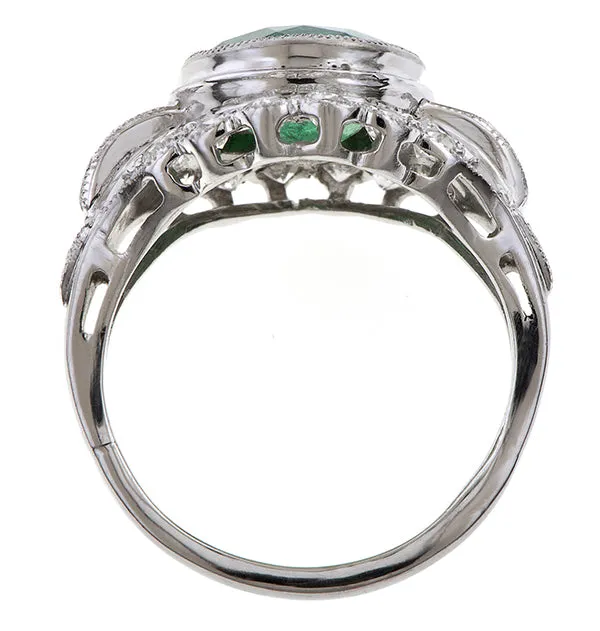 Art Deco Emerald & Diamond Ring, 2.77ct.