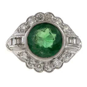 Art Deco Emerald & Diamond Ring, 2.77ct.