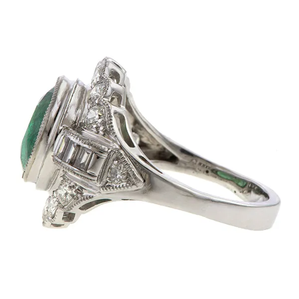 Art Deco Emerald & Diamond Ring, 2.77ct.