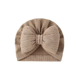 Baby Girl Embellish Bow Turban in Tawny