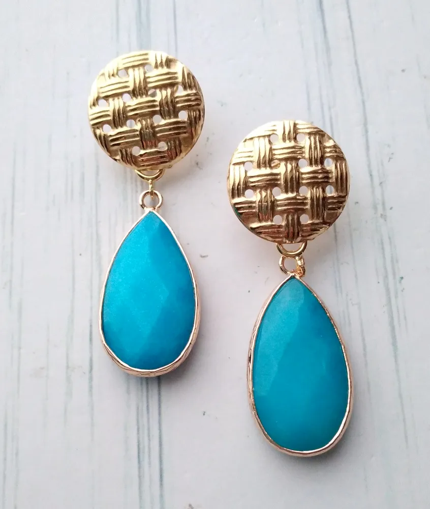 Banig 2 Studs with Turquoise Earrings