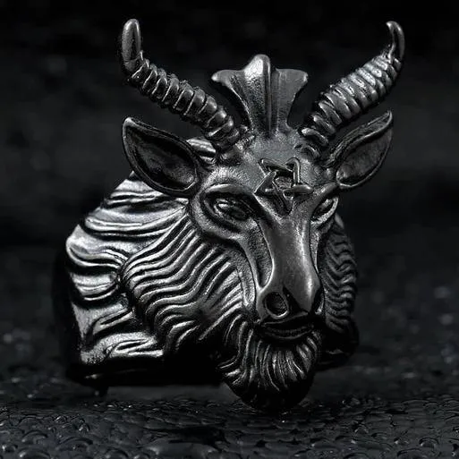 Baphomet Goat Head Ring