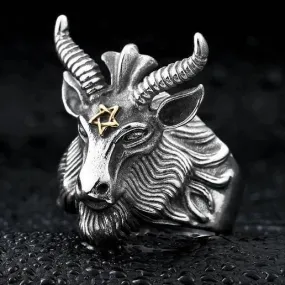 Baphomet Goat Head Ring