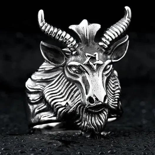 Baphomet Goat Head Ring