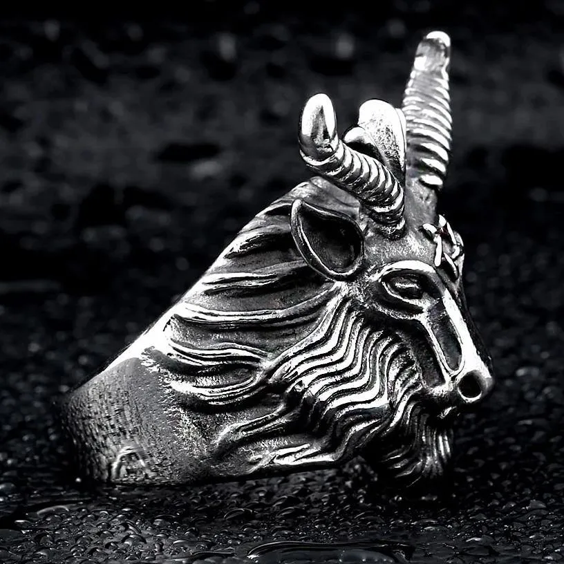 Baphomet Goat Head Ring