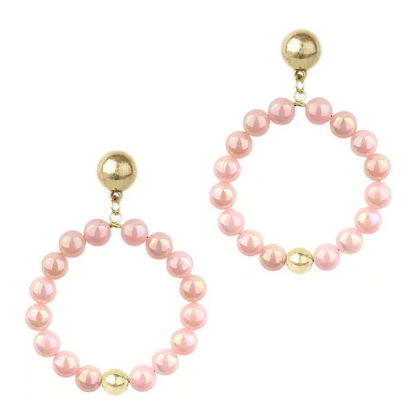 Barbie Theme Pearl Finish Color Dangle Earrings