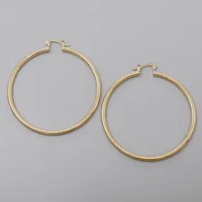 Basic Metal Hoop Earrings (60 MM)