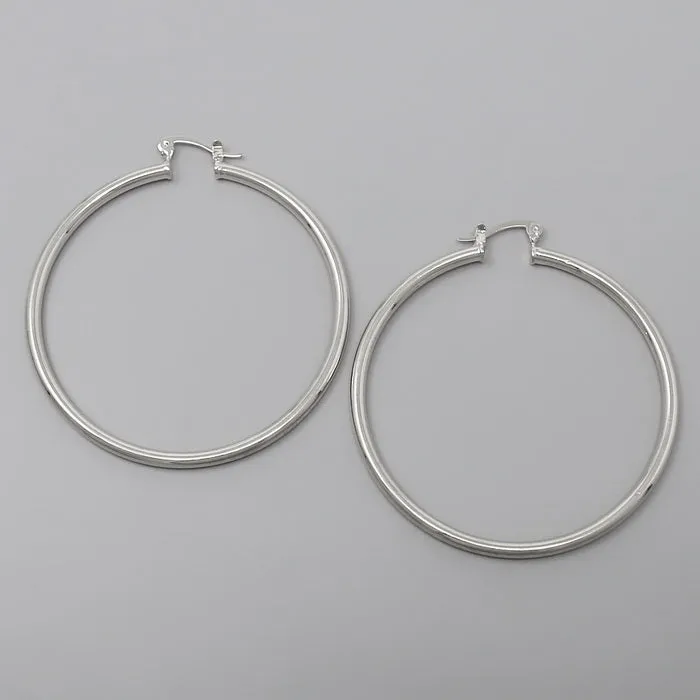 Basic Metal Hoop Earrings (60 MM)