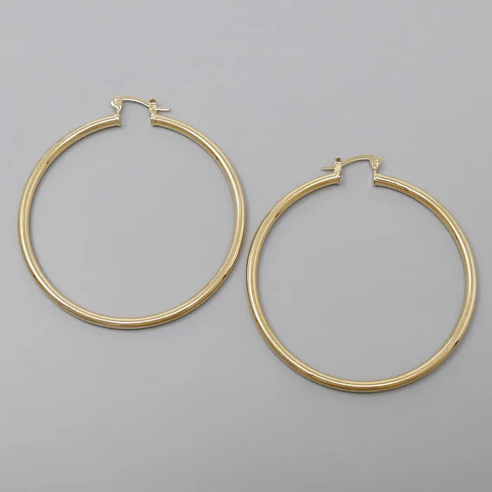 Basic Metal Hoop Earrings (60 MM)