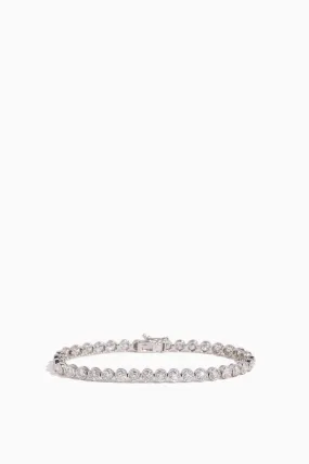 Bezel Set Round Diamond Bracelet in 14k White Gold