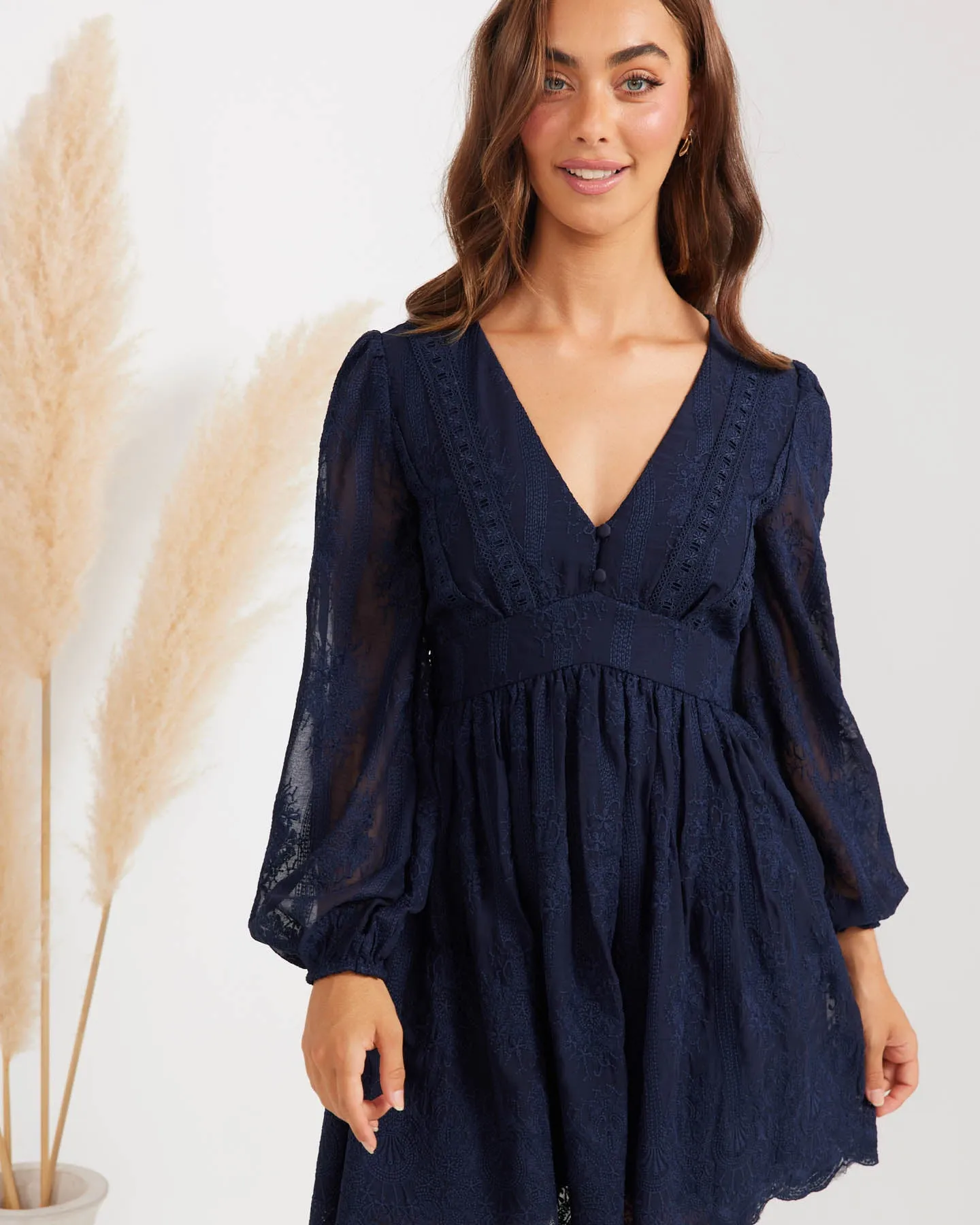 Bianca Dress-Navy