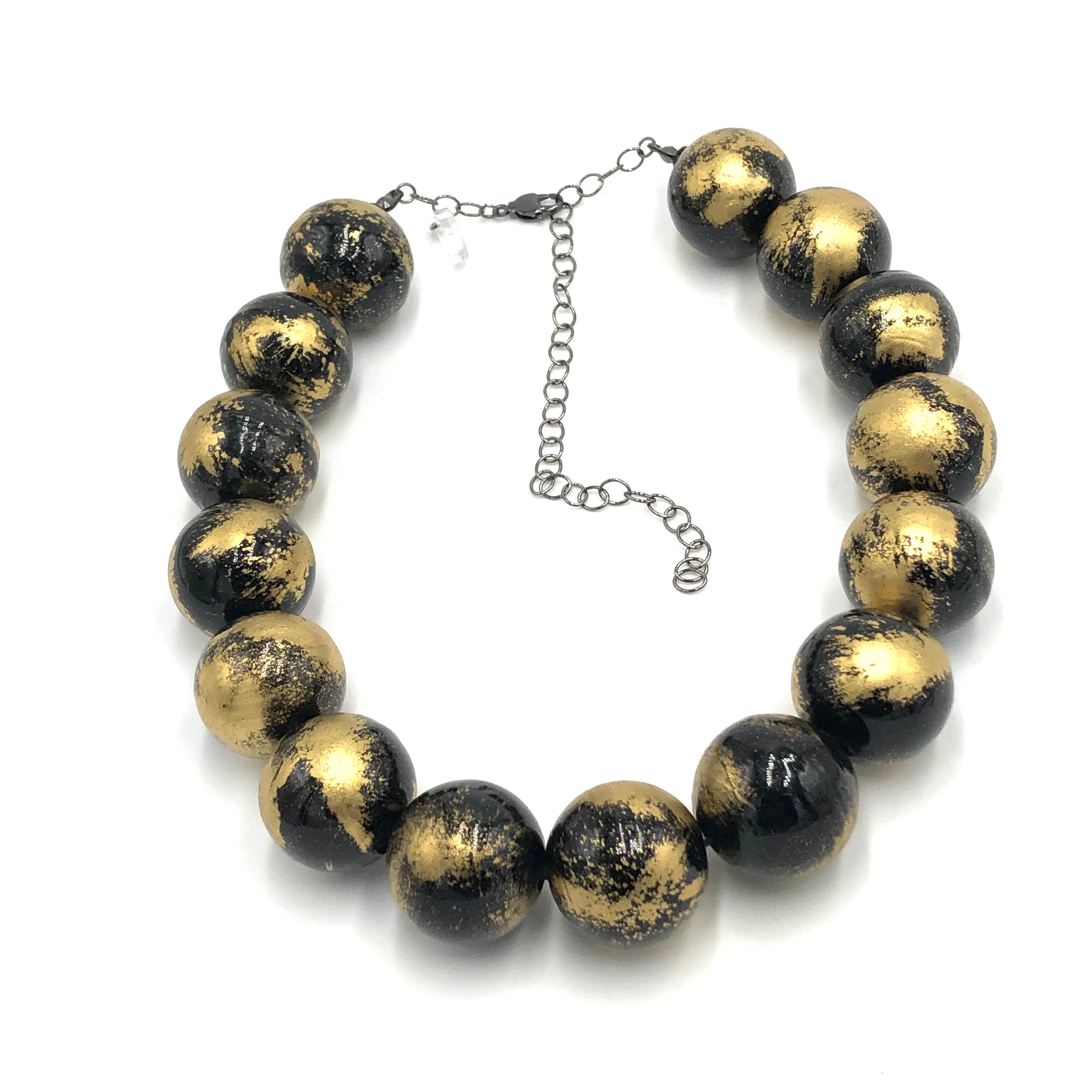 Black & Gold Painted Marco Necklace *