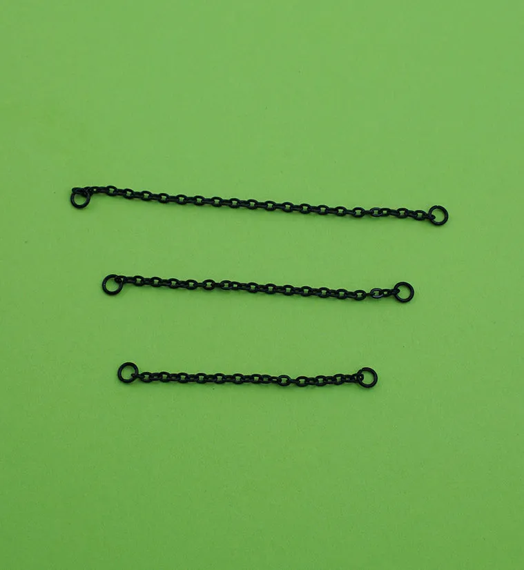 Black PVD Rolo Titanium Nose & Cartilage Piercing Chain