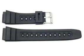 Black Rubber Casio Style 20mm Watch Strap