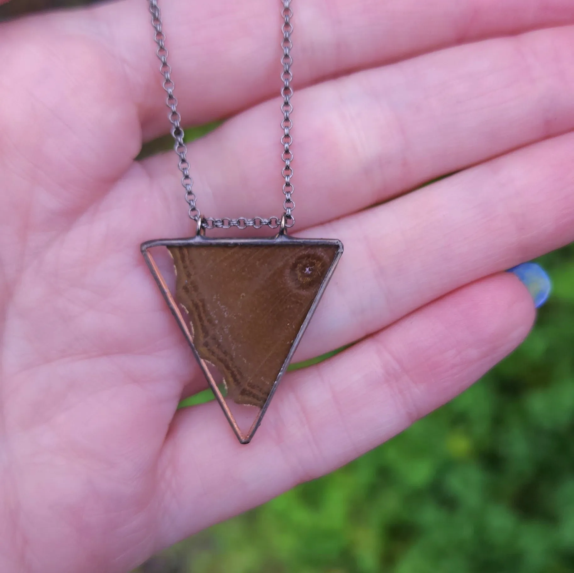 Blue Morpho Triangle Necklace