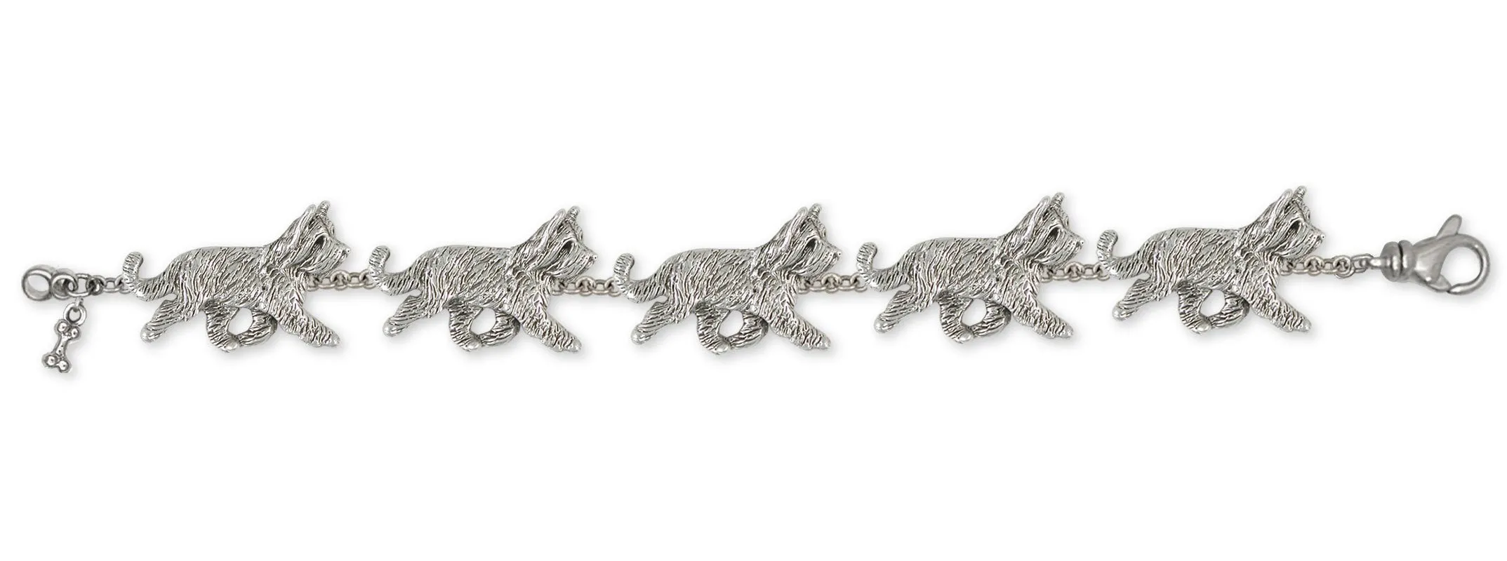 Briard Bracelet Jewelry Sterling Silver Handmade Dog Bracelet BRD2X-BR