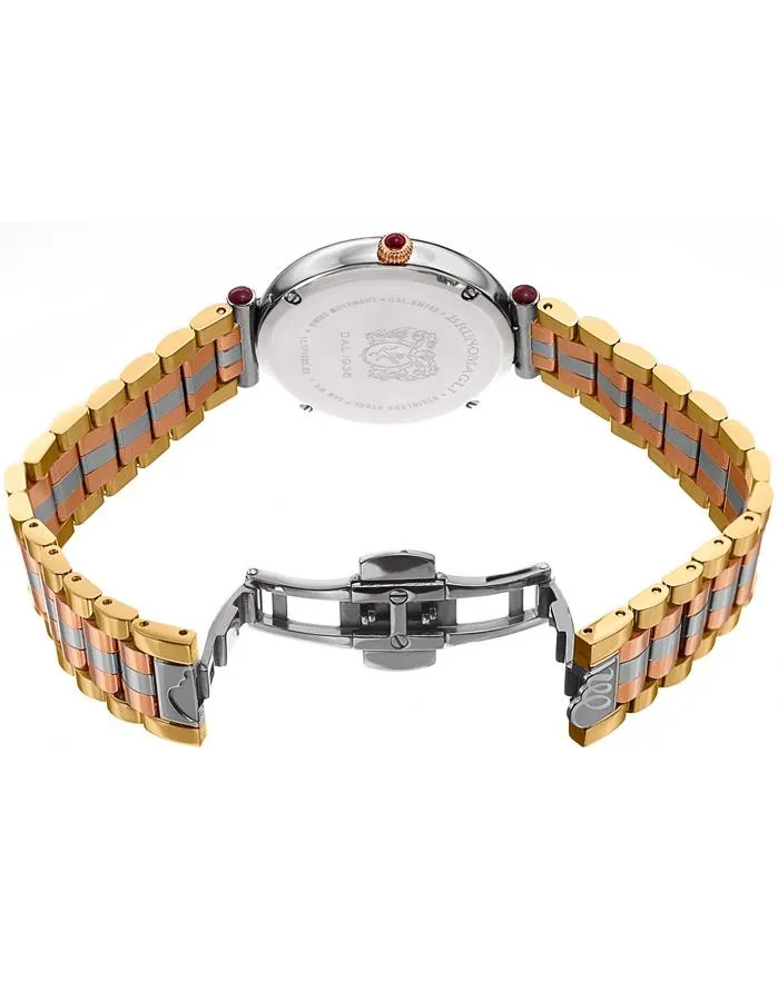 Bruno Magli Womens Miranda Tri-Tone Watch - Checkered Dial - Bracelet