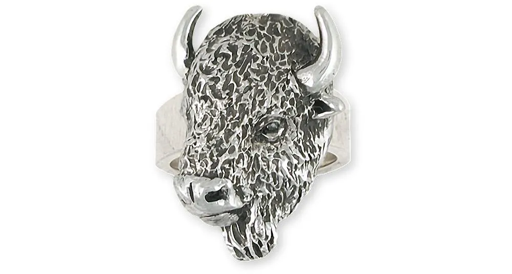 Buffalo Ring Jewelry Sterling Silver Handmade Bison Ring BUF4-R