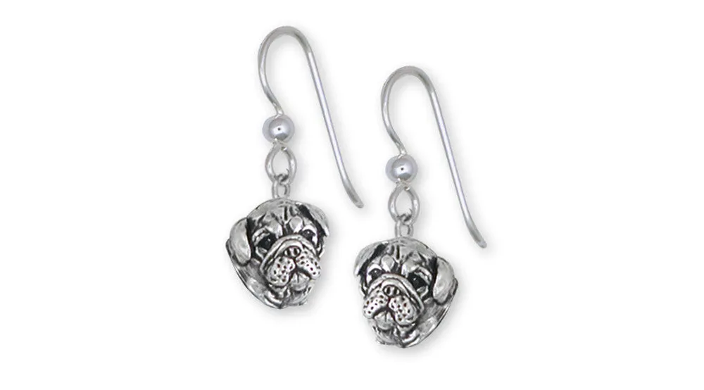 Bulldog Earrings Jewelry Sterling Silver Handmade Dog Earrings BD28H-E