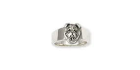 Bulldog Ring Jewelry Sterling Silver Handmade Dog Ring BD20-R