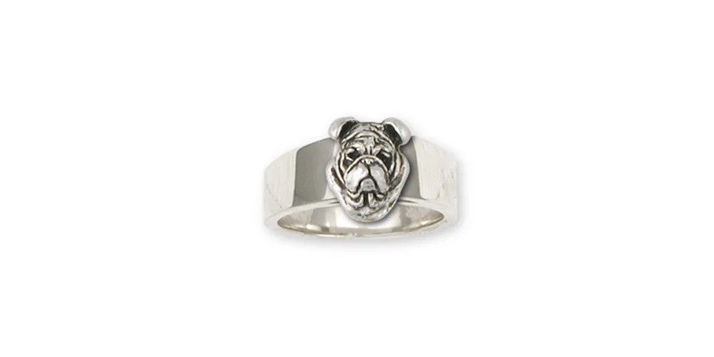 Bulldog Ring Jewelry Sterling Silver Handmade Dog Ring BD20-R