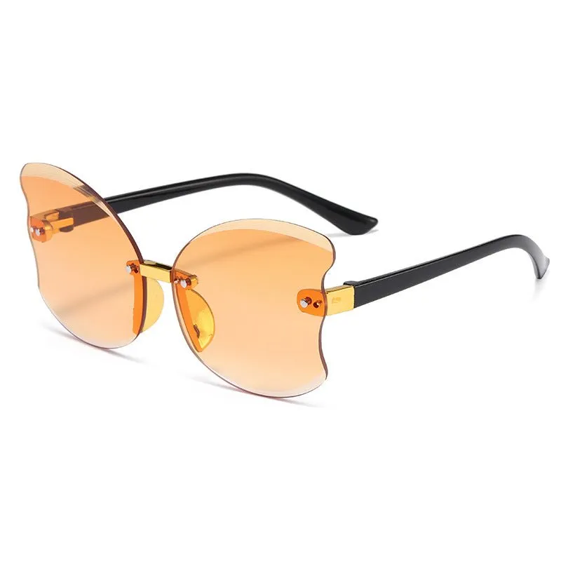 Butterfly Wing Ombre Frameless Plastic Sunglasses