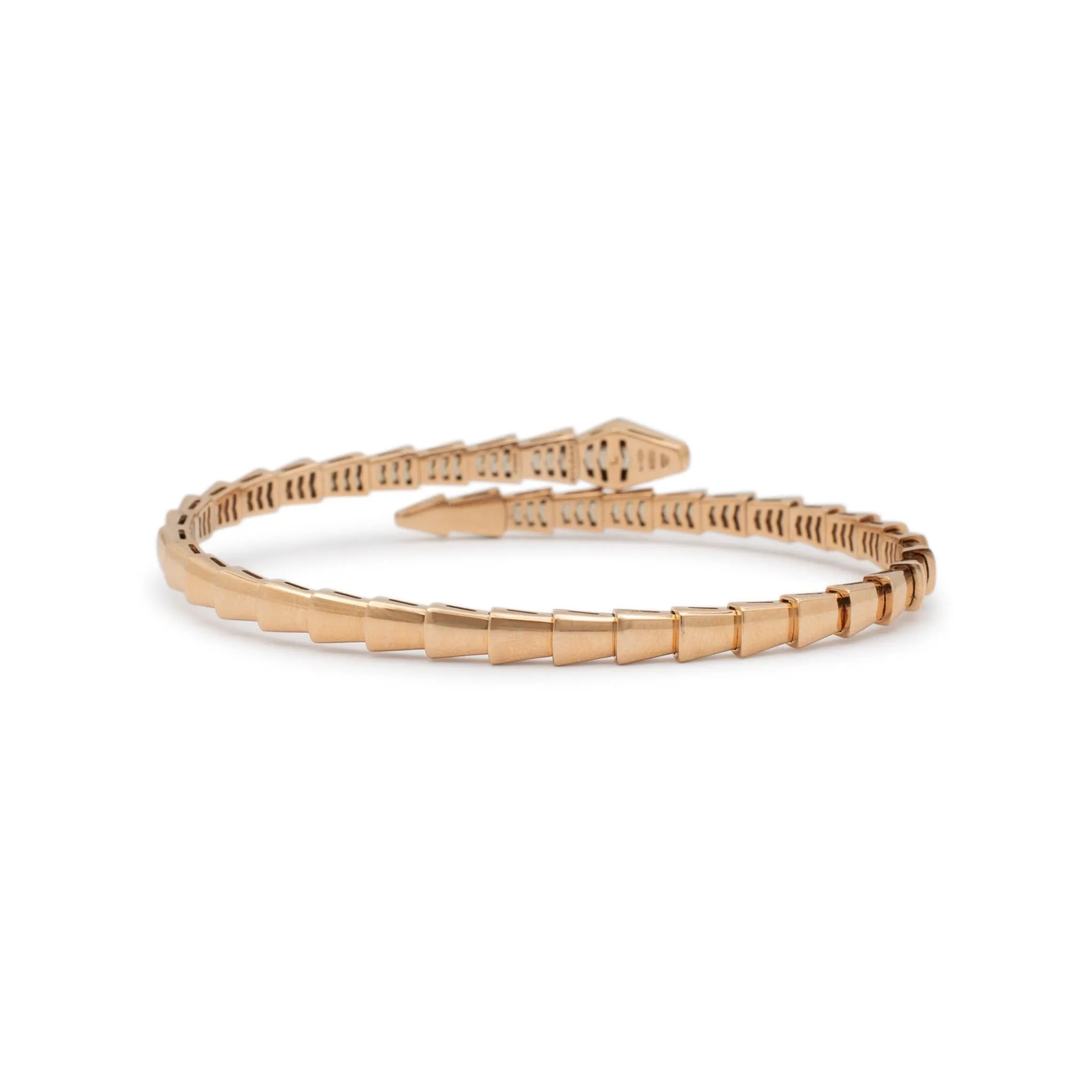 Bvlgari 18K Rose Gold Serpenti Viper Flexible Bangle Bracelet